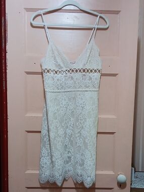 Victoria's Secret Lace Slip Chemise/Dress — White